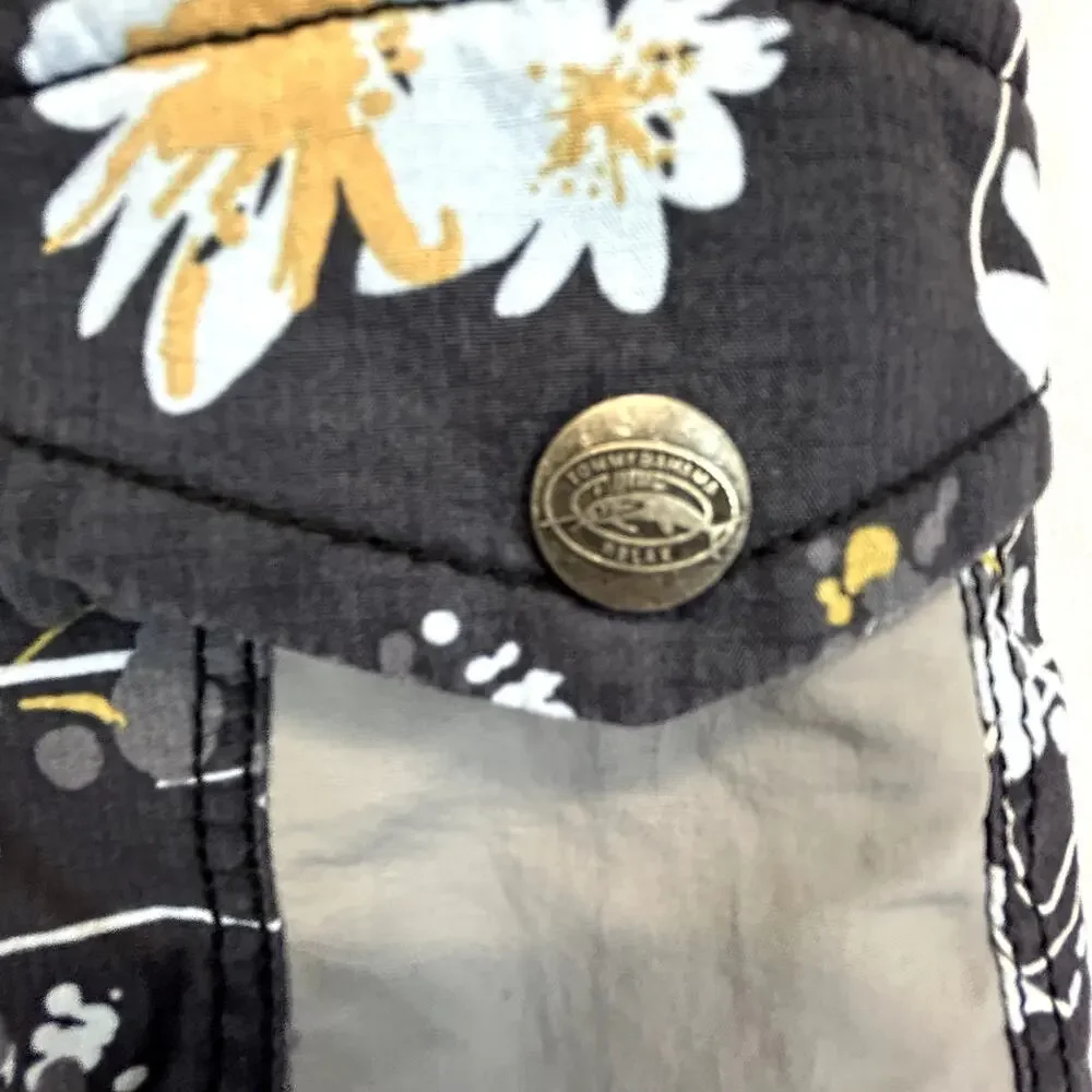 SKU2521 RELAX  Tommy Bahama Men's Large Black Gray Blue Floral Print Swim Trunks